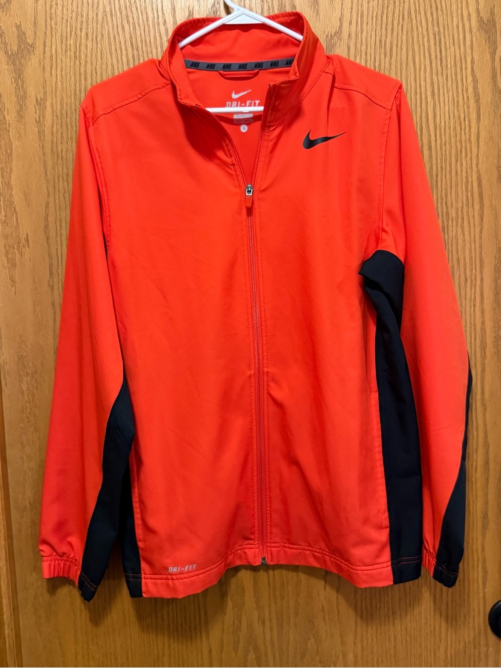 Nike Red and Black Dri-FIT Full-Zip Athletic Jacket